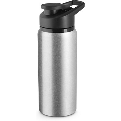 SHAWN. Sportflasche aus 100% recyceltem aluminium 600 mL, Satinsilber