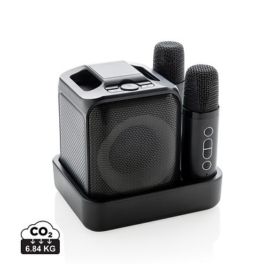 Singvibe Karaoke-Set mit Doppelmikrofon aus RCS rec. ABS, schwarz