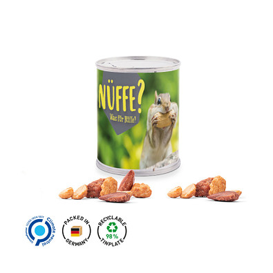 Snack Dose, gebrannte Mandeln und Erdnüsse, inkl. Druck