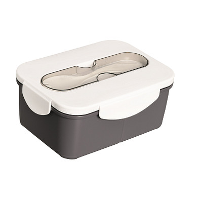 SNACK Lunchbox mit Löffel, grau