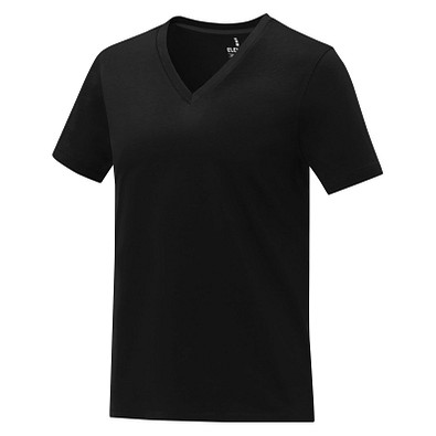 Somoto T-Shirt mit V-Ausschnitt für Damen, schwarz, S