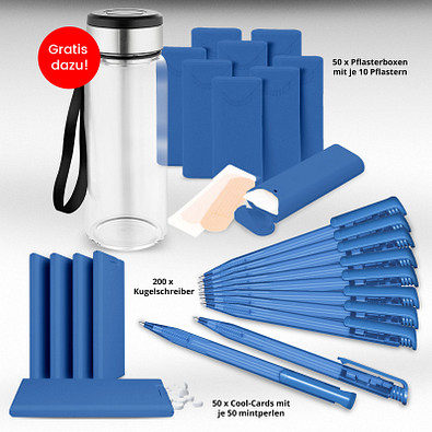 Werbe-Sparset Made in Germany, 301-tlg., inkl. Druck, blau-gefrostet Werbe-Sparset Made in Germany, 301-tlg., inkl. Druck, blau-gefrostet