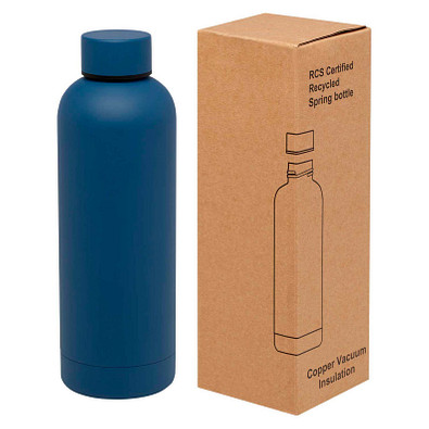 Spring 500 ml RCS-zertifizierte Kupfer-Vakuum Isolierflasche aus recyceltem Edelstahl, Ozeanblau