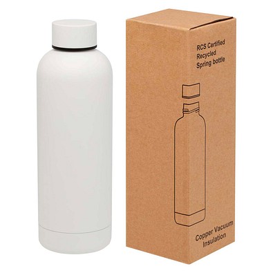 Spring 500 ml RCS-zertifizierte Kupfer-Vakuum Isolierflasche aus recyceltem Edelstahl, weiss