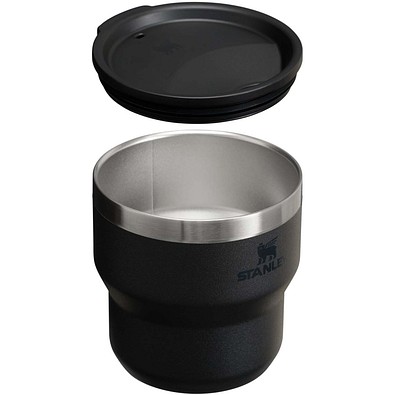 Stanley Stay Hot 295 ml Edelstahl isolierter, stapelbarer Camp Becher, schwarz
