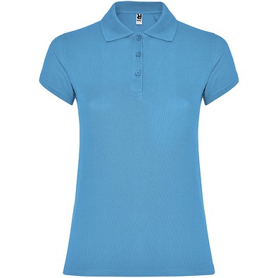 Star Poloshirt für Damen, türkis, L