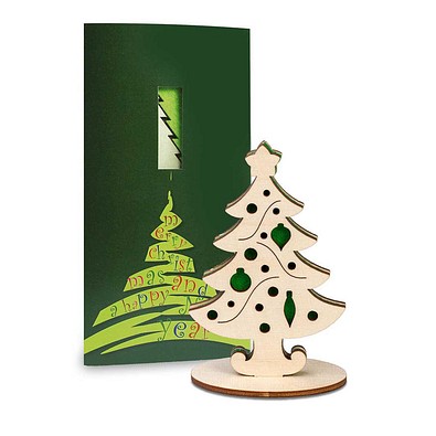 Steckfiguren-Karte Filz Premium, Tannenbaum, 1-seit. Druck