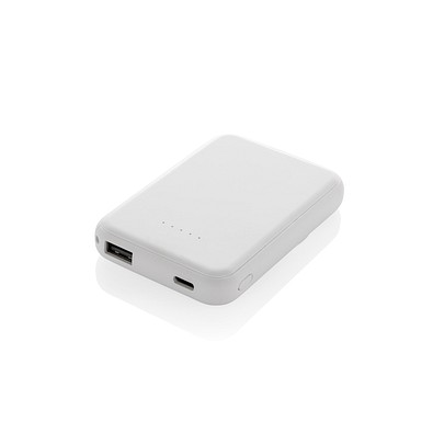 Stellar 5.000mAh 5W magnetische Powerbank aus RCS rec. ABS, weiß