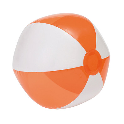 Strandball OCEAN,transparent orange, weiß