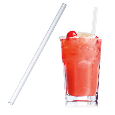 Strohhalm aus Glas 20 cm, transparent