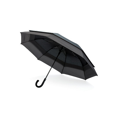 Swiss Peak AWARE™ 23 Zoll bis 27 Zoll erweiterbarer Regenschirm, schwarz