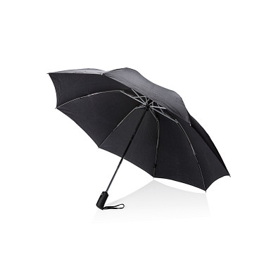 Swiss Peak AWARE™ 23 Zoll faltbarer umgekehrter Regenschirm, schwarz