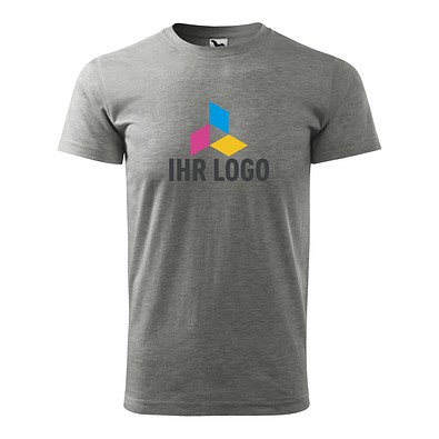 MALFINI T-Shirt Herren Basic, 4XL, dunkelgrau melliert