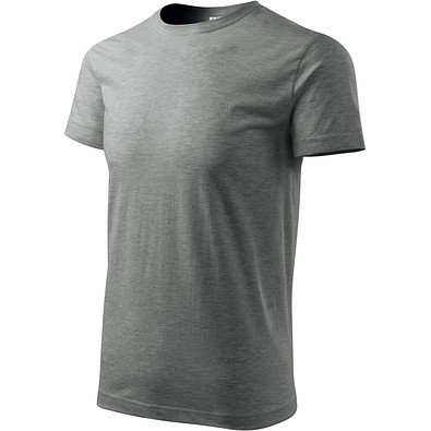 T-Shirt Herren Basic, S, dunkelgrau melliert
