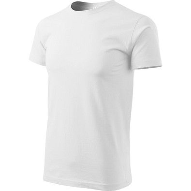T-Shirt Herren Basic, S, weiss