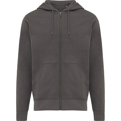 Iqoniq Abisko Zip-Kapuzenpullover aus recycelter Baumwolle, anthrazit, XL