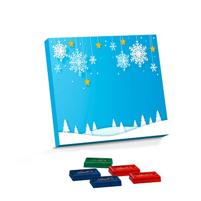 Täfelchen Adventskalender Graspapier, Lindt Schokotäfelchen, inkl. Druck