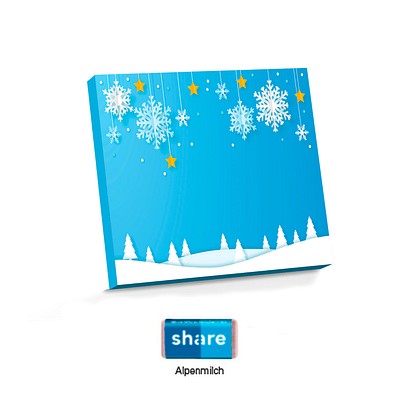 Täfelchen Adventskalender Graspapier, share Schokotäfelchen, inkl. Druck