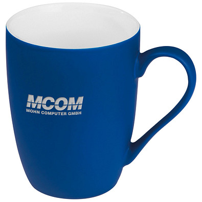 Tasse außen gummiert, 300 ml, blau