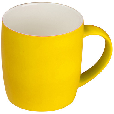 Tasse matt gummiert, 300 ml, gelb