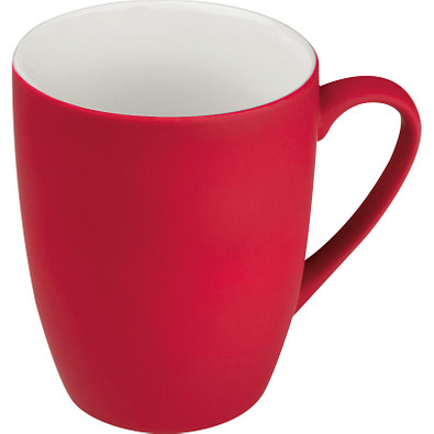 Tasse außen gummiert, 300 ml, rot