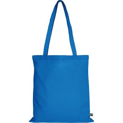 Fairtrade Baumwolltasche mit langen Henkeln, hellblau