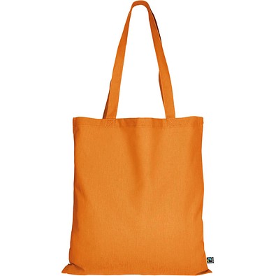 Fairtrade Baumwolltasche mit langen Henkeln, mandarin