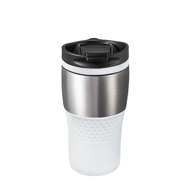 Thermobecher RETUMBLER-BAYAMO MEZZO CORPORATE, silber/weiß