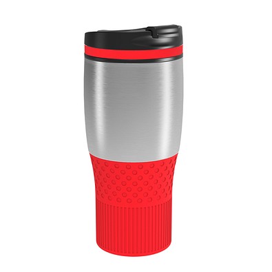 Thermobecher RETUMBLER-myBAYAMO GRANDE II, silber/rot