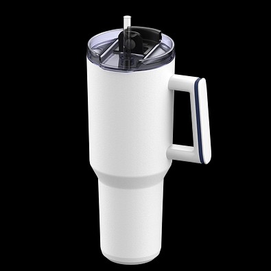 Thermobecher RETUMBLER-myKINGS CANYON 1200, weiß, Ring dunkelblau