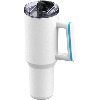 Thermobecher RETUMBLER-myKINGS CANYON 900, weiß, Ring cyan