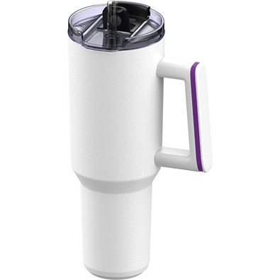 Thermobecher RETUMBLER-myKINGS CANYON 900, weiß, Ring lila