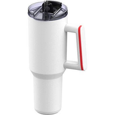 Thermobecher RETUMBLER-myKINGS CANYON 900, weiß, Ring rot