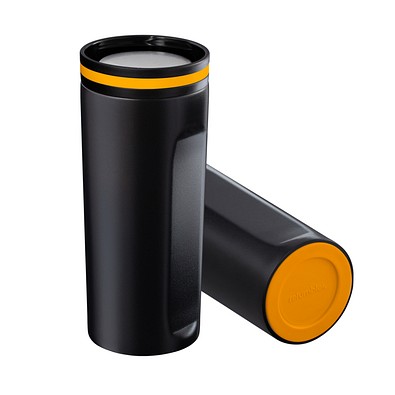 Thermobecher RETUMBLER-mySTEELONE, schwarz/orange