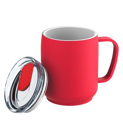 Thermotasse RETUMBLER-myNIZZA CERAMIC, rot/rot