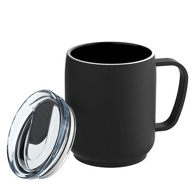 Thermotasse RETUMBLER-myNIZZA CERAMIC, schwarz/anthrazit