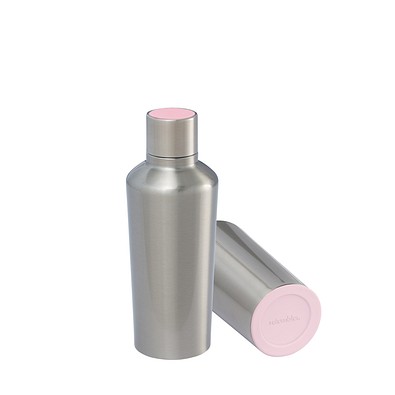 Thermotrinkflasche RETUMBLER-myDRINQEO 500, silber/rosa