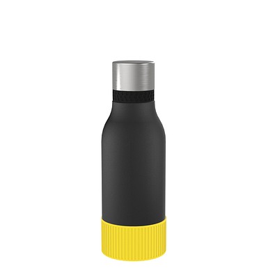 Thermotrinkflasche RETUMBLER-myNIZZA II 420 CERAMIC, schwarz, Sleeve gelb