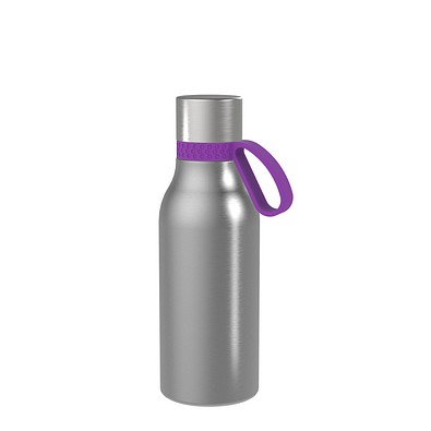 Thermotrinkflasche RETUMBLER-myNIZZA II 420 CERAMIC, silber, Ring lila