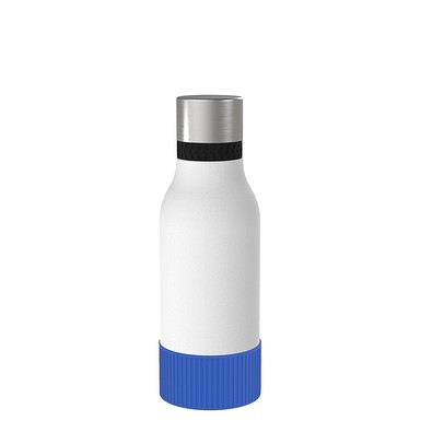 Thermotrinkflasche RETUMBLER-myNIZZA II 420 CERAMIC, weiß, Sleeve blau