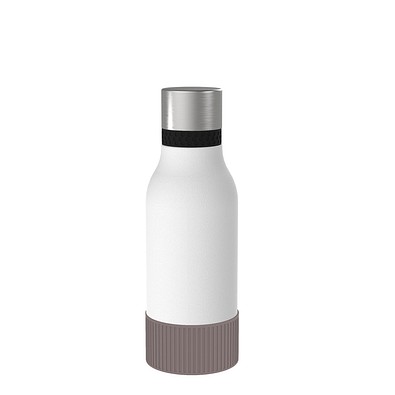 Thermotrinkflasche RETUMBLER-myNIZZA II 420 CERAMIC, weiß, Sleeve braun