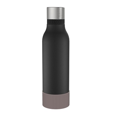 Thermotrinkflasche RETUMBLER-myNIZZA II 600 CERAMIC, schwarz, Sleeve braun
