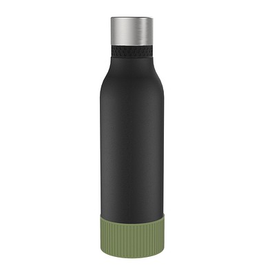 Thermotrinkflasche RETUMBLER-myNIZZA II 600 CERAMIC, schwarz, Sleeve dunkelgrün