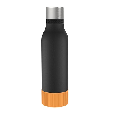 Thermotrinkflasche RETUMBLER-myNIZZA II 600 CERAMIC, schwarz, Sleeve orange