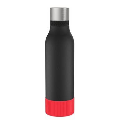 Thermotrinkflasche RETUMBLER-myNIZZA II 600 CERAMIC, schwarz, Sleeve rot