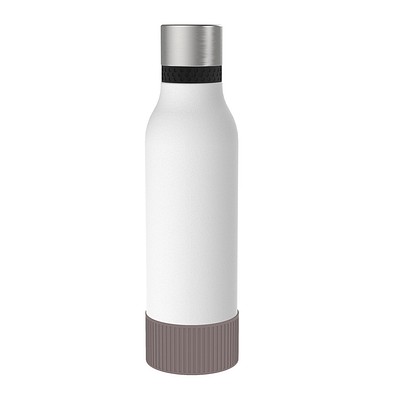Thermotrinkflasche RETUMBLER-myNIZZA II 600 CERAMIC, weiß, Sleeve braun