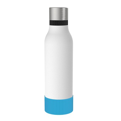 Thermotrinkflasche RETUMBLER-myNIZZA II 600 CERAMIC, weiß, Sleeve hellblau