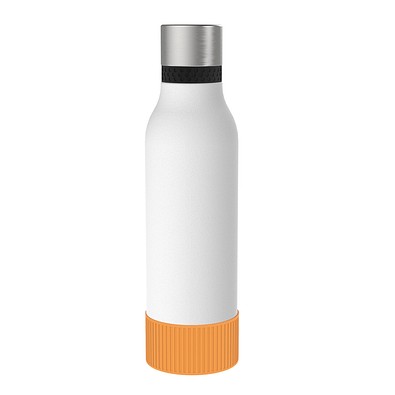 Thermotrinkflasche RETUMBLER-myNIZZA II 600 CERAMIC, weiß, Sleeve orange
