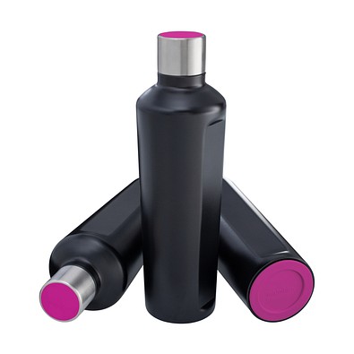 Thermotrinkflasche RETUMBLER-mySTEELONE, schwarz/magenta