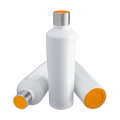 Thermotrinkflasche RETUMBLER-mySTEELONE, weiß/orange